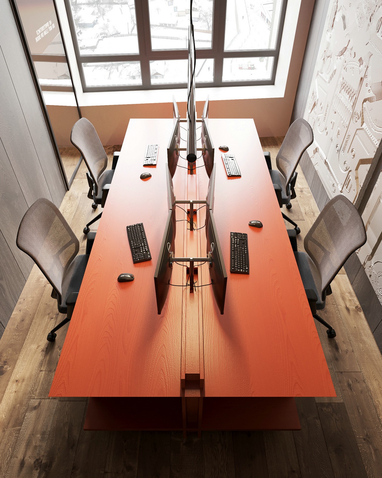 原木+活力橙 整个空间既舒适又有张力！-6