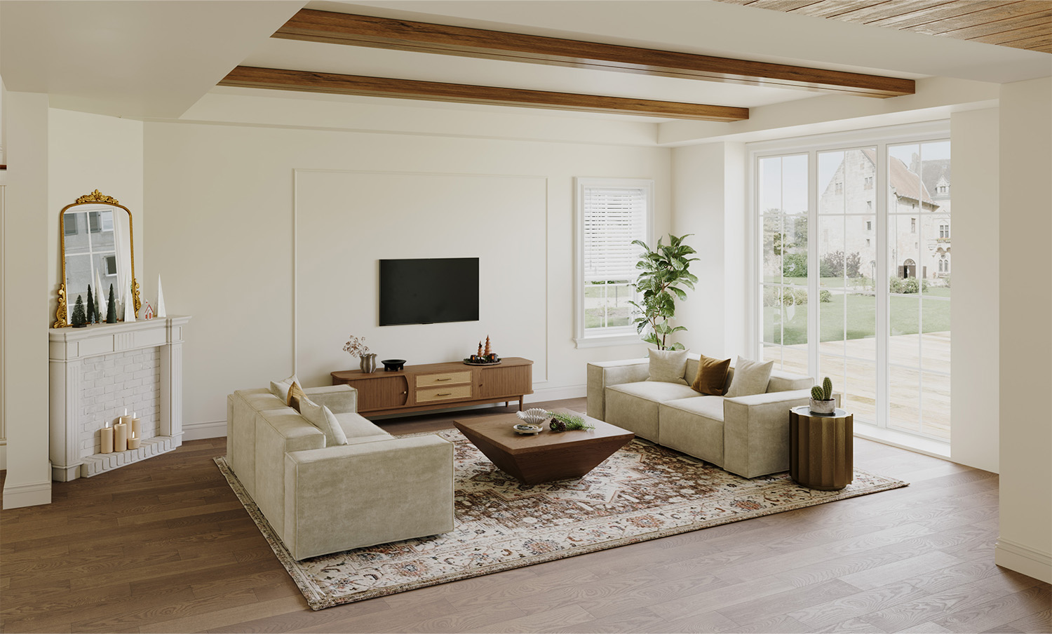 客厅空间沙发电视柜组合家具-0