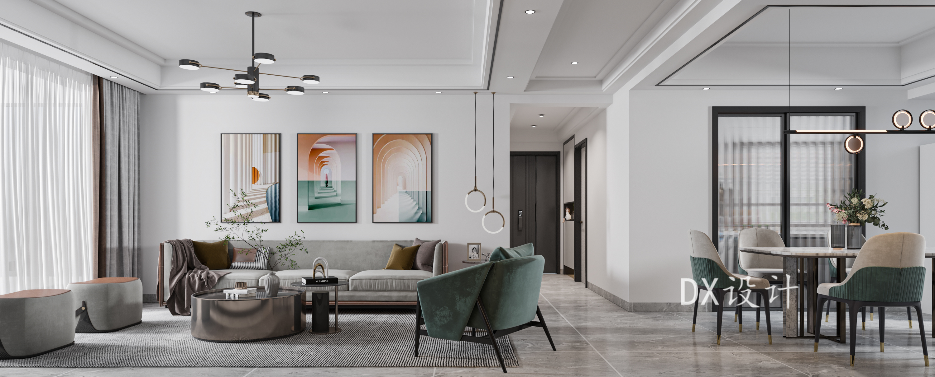 现代简约客餐厅设计合集丨原创作品-6