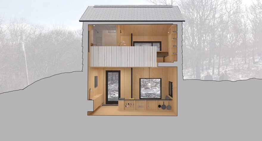 微型珠宝盒 | 纽约长岛城 12x15 英尺小客舱设计-18