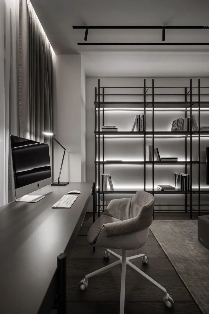 黑白灰现代极简主义公寓设计丨乌克兰基辅-18