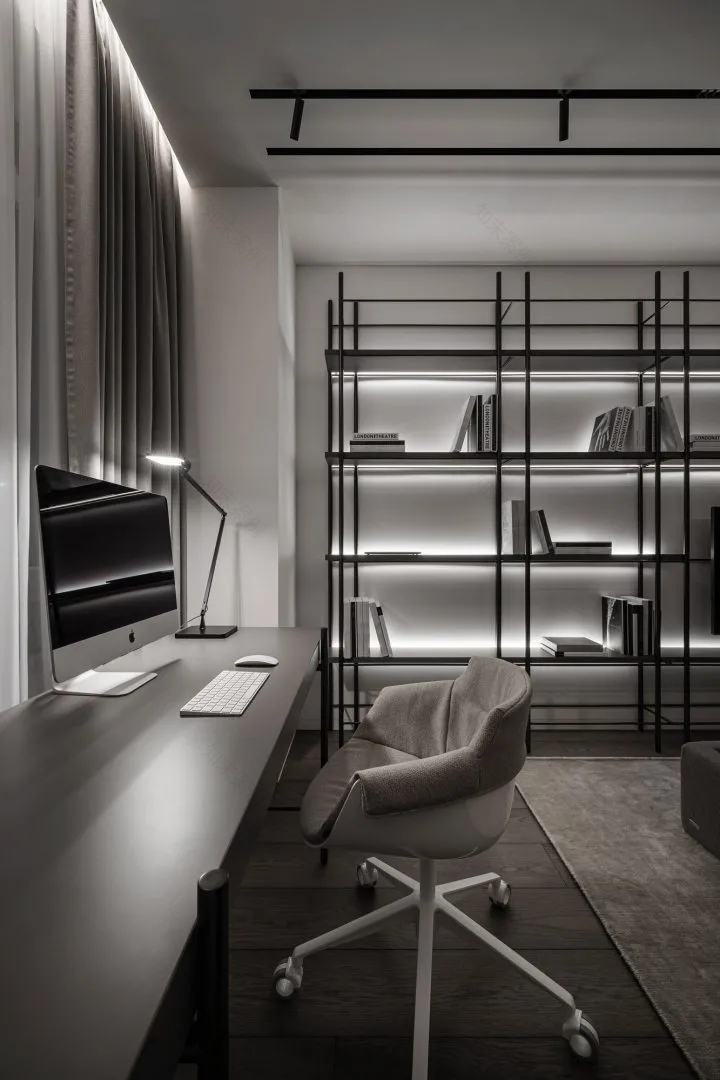 黑白灰现代极简主义公寓设计丨乌克兰基辅-18