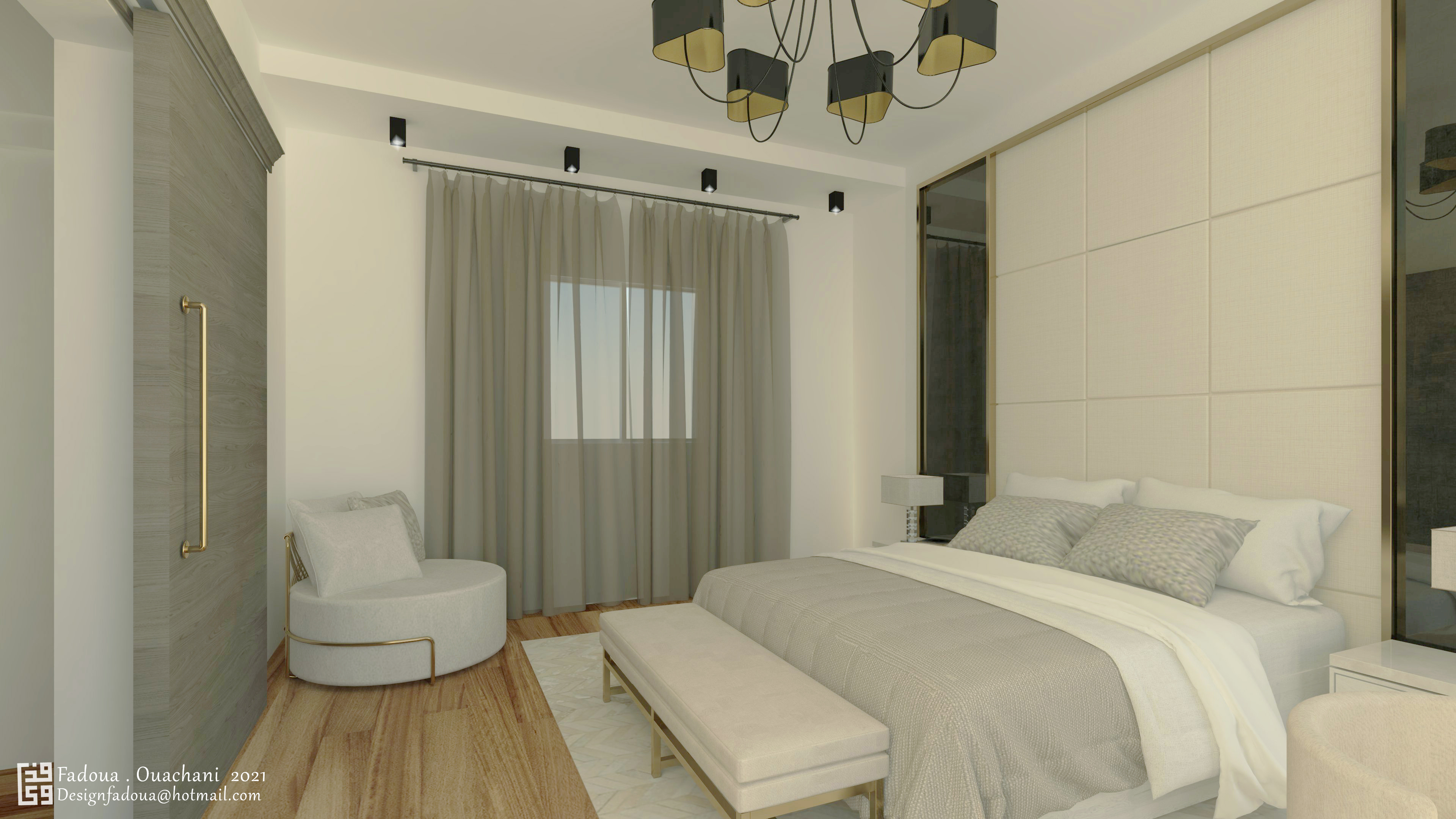 带更衣室的主卧设计丨Fadoua.oua-7