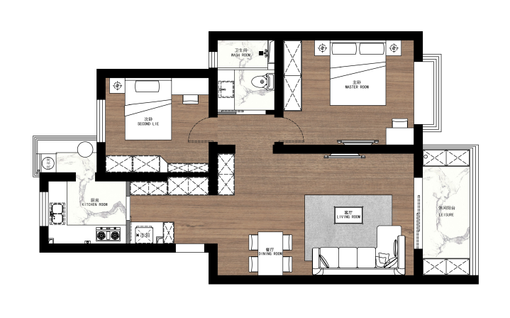 境远装饰 | 90 平现代黑白灰二居室，个性舒适空间-25