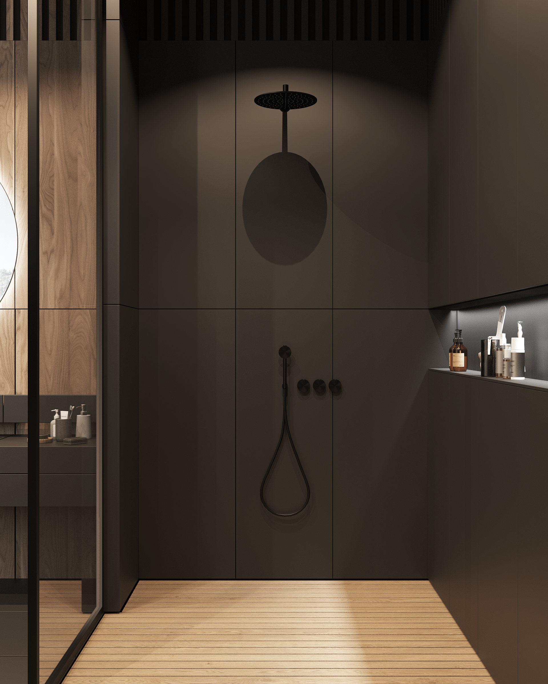 乌克兰知名设计工作室 Sergey Makhno 打造胡桃木高级灰极简空间-19