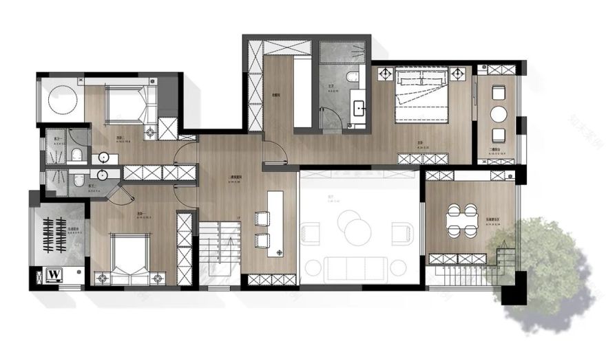 振业泊墅简约新中式复式空间丨青马别墅空间设计-39