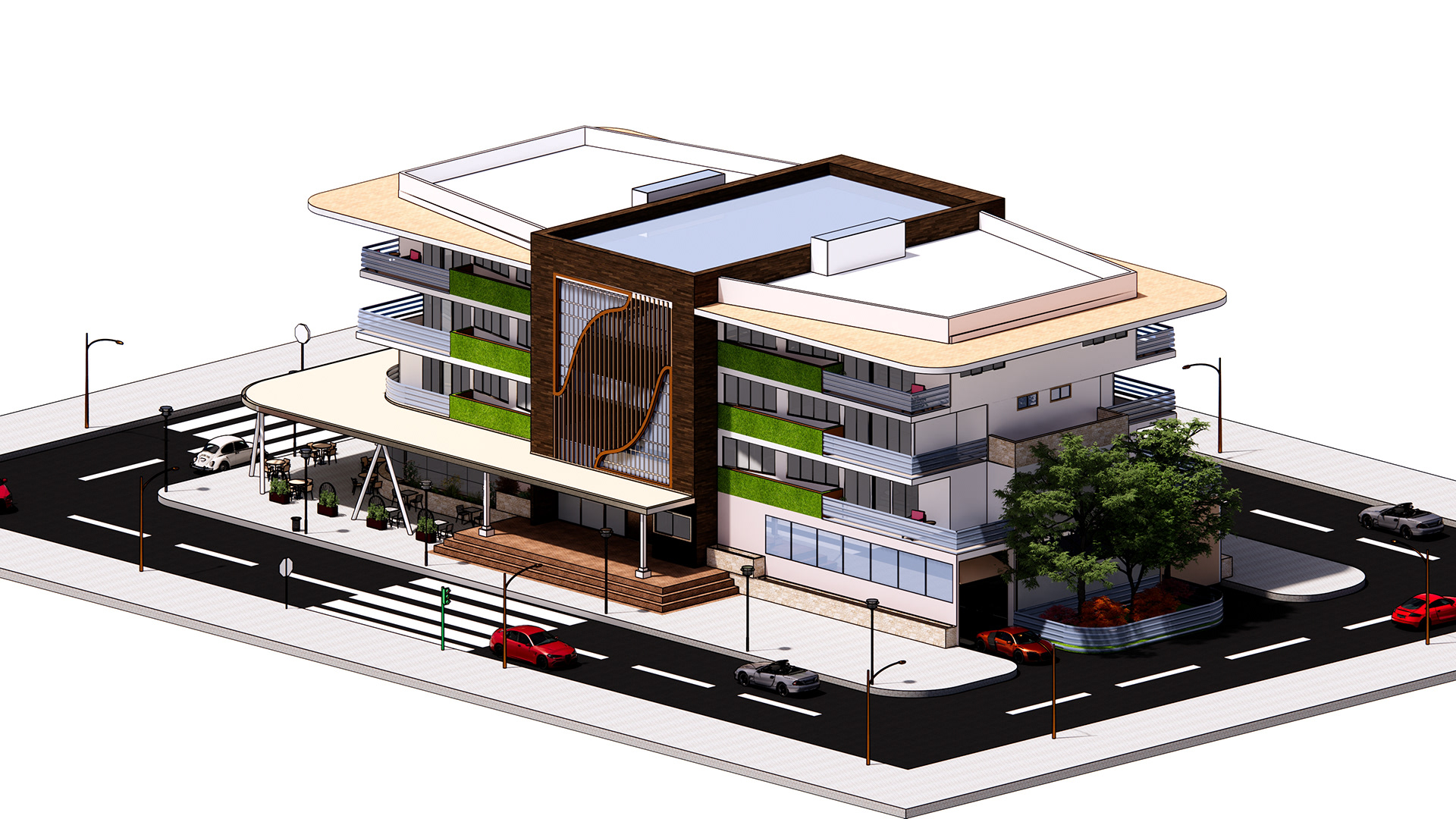 Residential Apartment Complex with Cafe-17