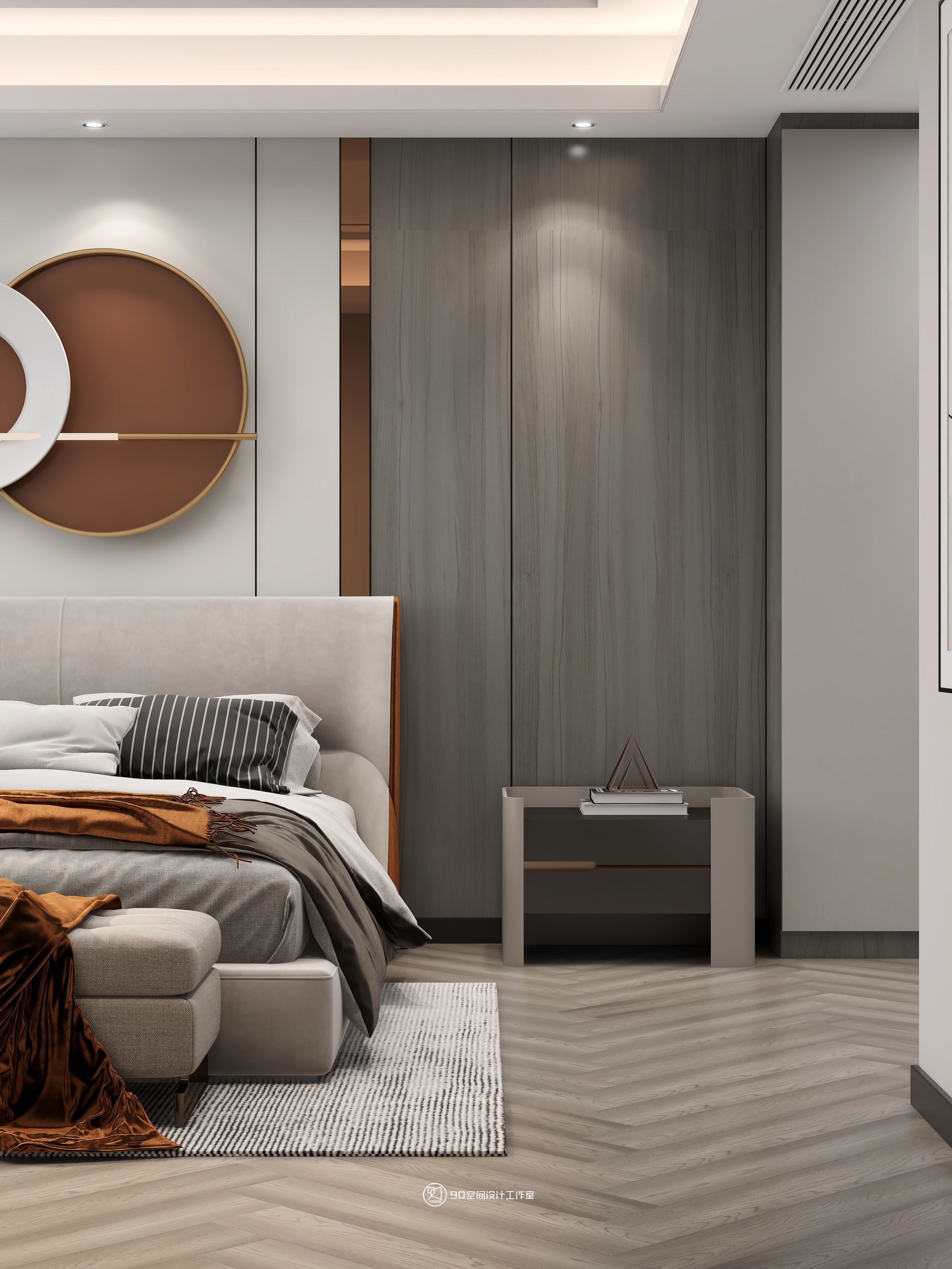 189㎡轻奢复式住宅设计丨90 空间设计-37