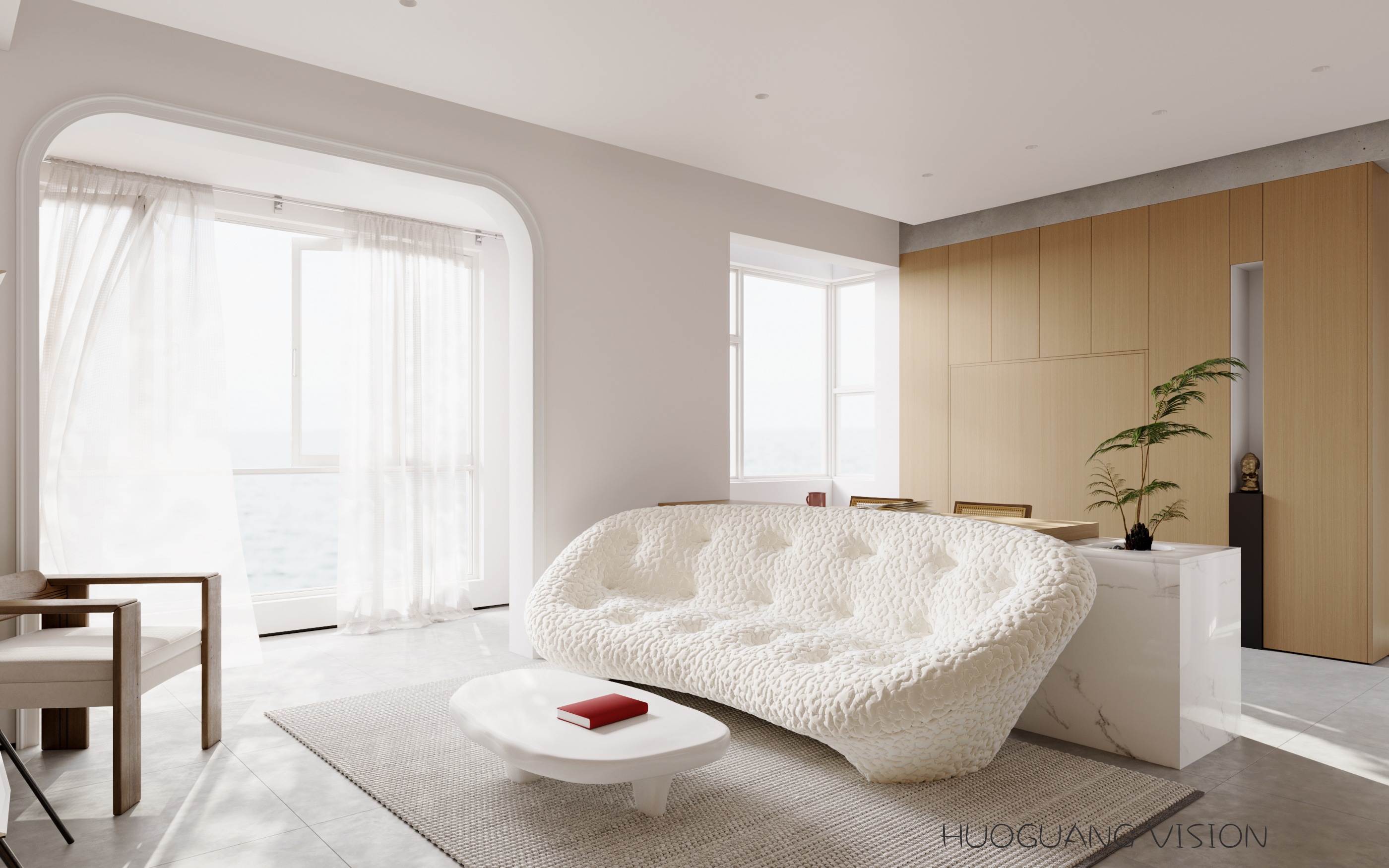 海边原木风客餐厅丨火光表现-11