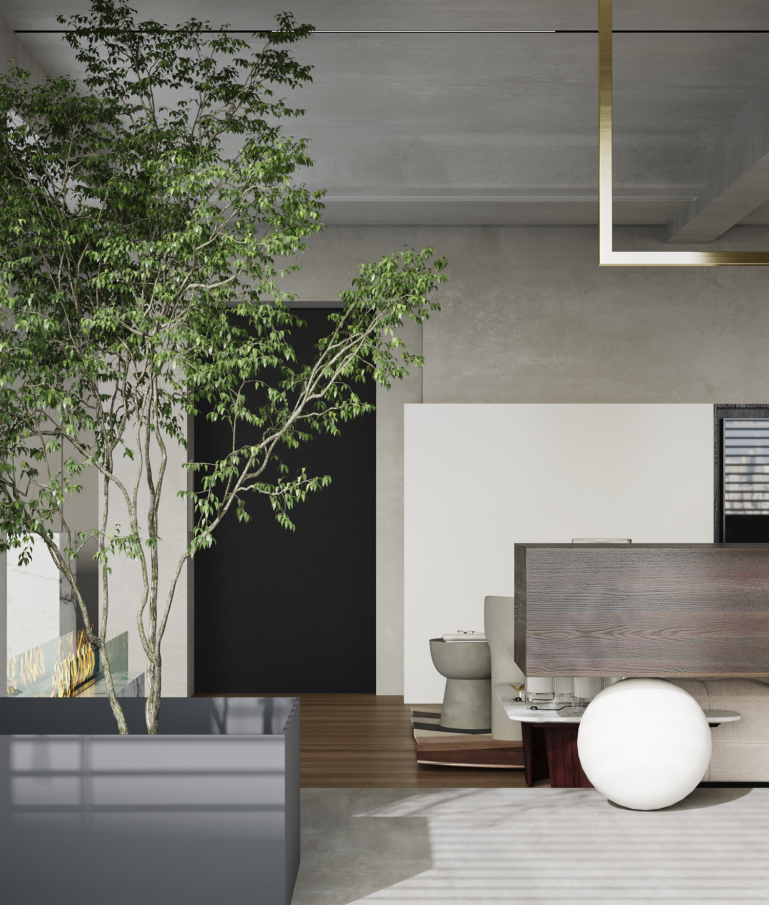 现代侘寂轻奢客厅设计-10