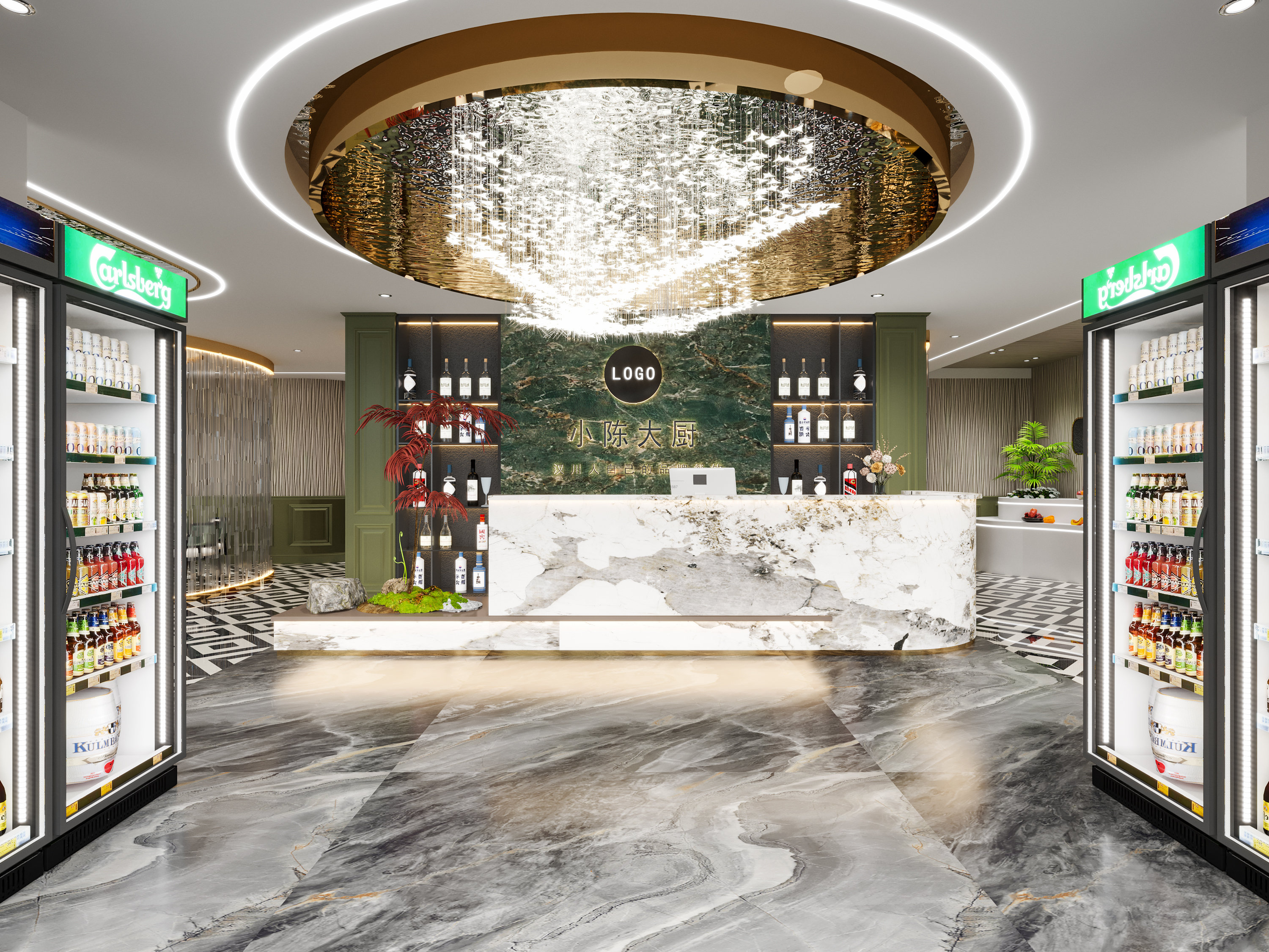 中餐空间圆形设计也有法式的浪漫-0