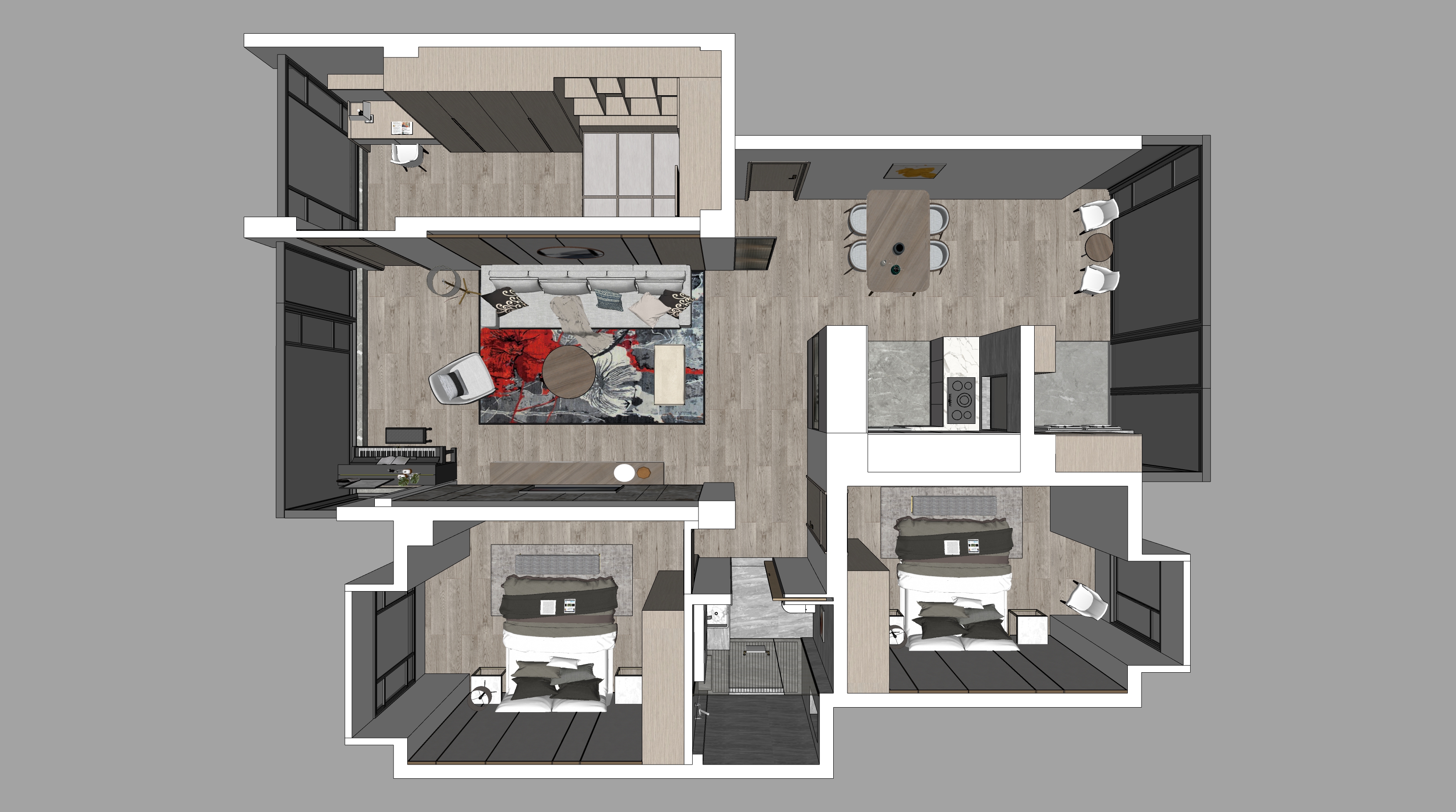 sketchup草图大师2021年为客户设计的方案表现-0