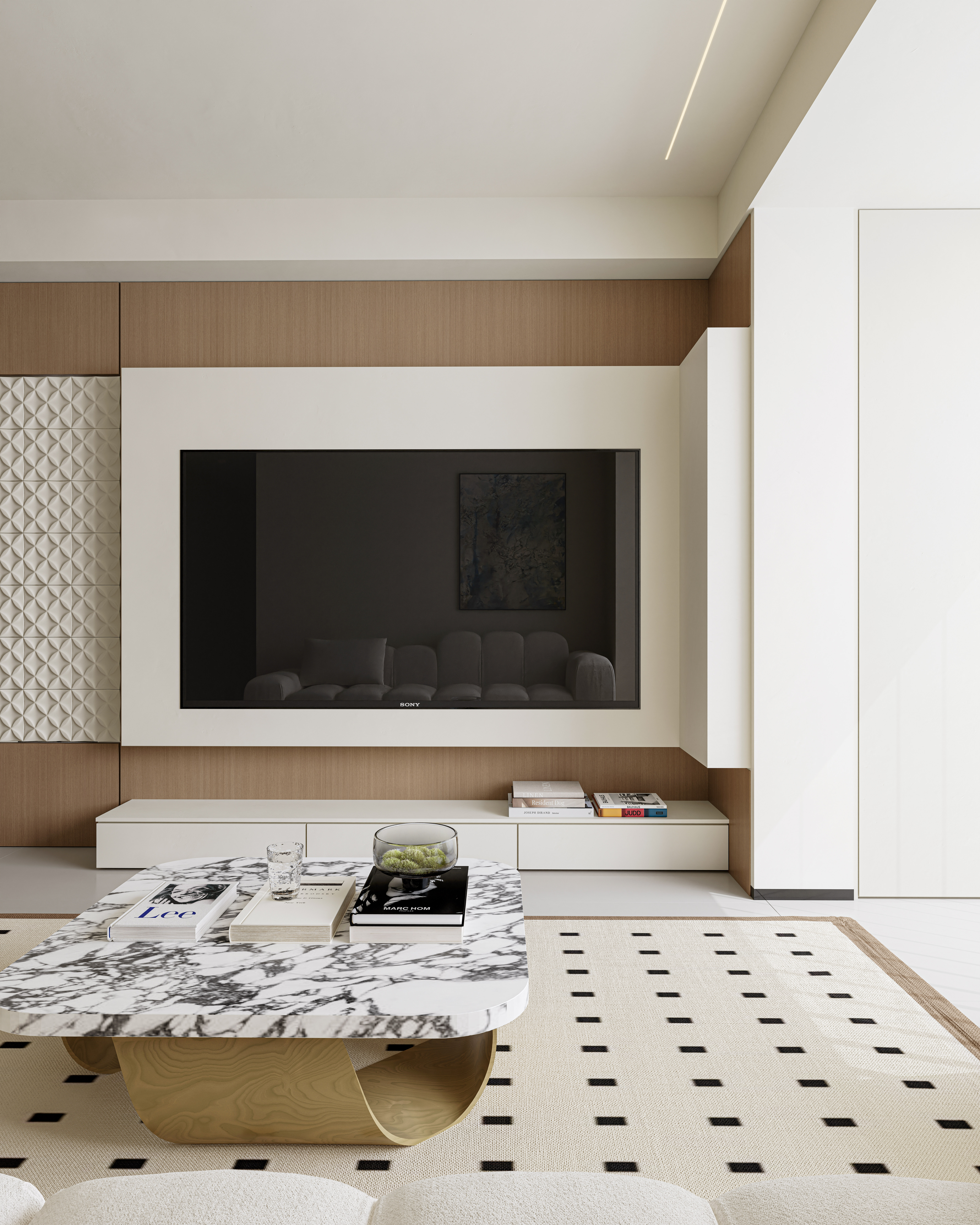 现代奶油卧室设计-6