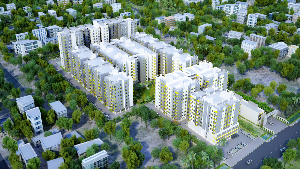 Anastasiya Gushchina丨公寓建筑丨3D Architecture rendering-0