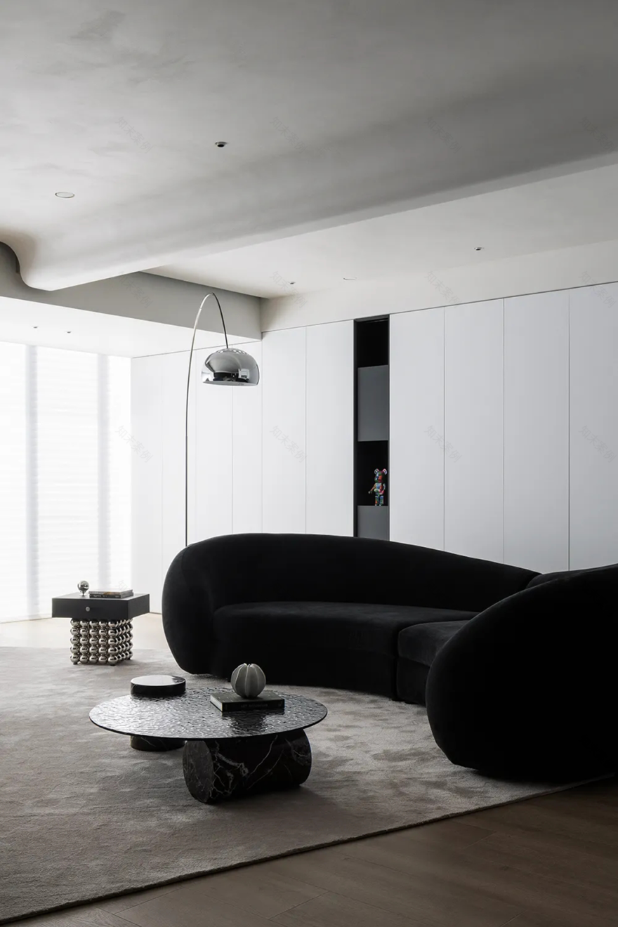 140㎡素墨写意,极致的黑白美学现场-13