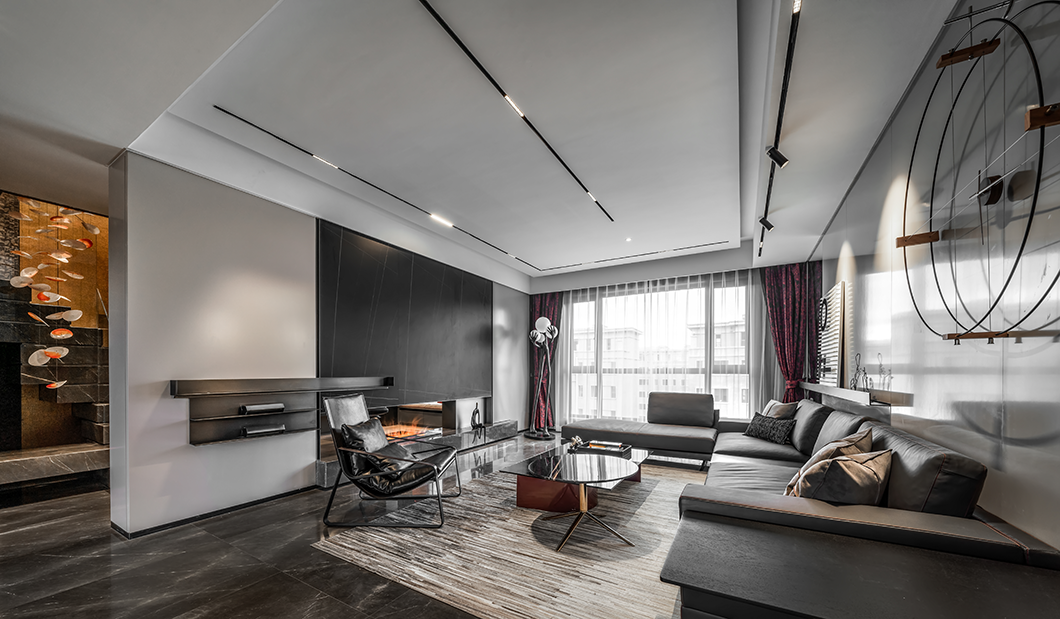 金泰中央公园上叠样板间 | 231㎡气质高级黑,简约时尚、格调十足!-6