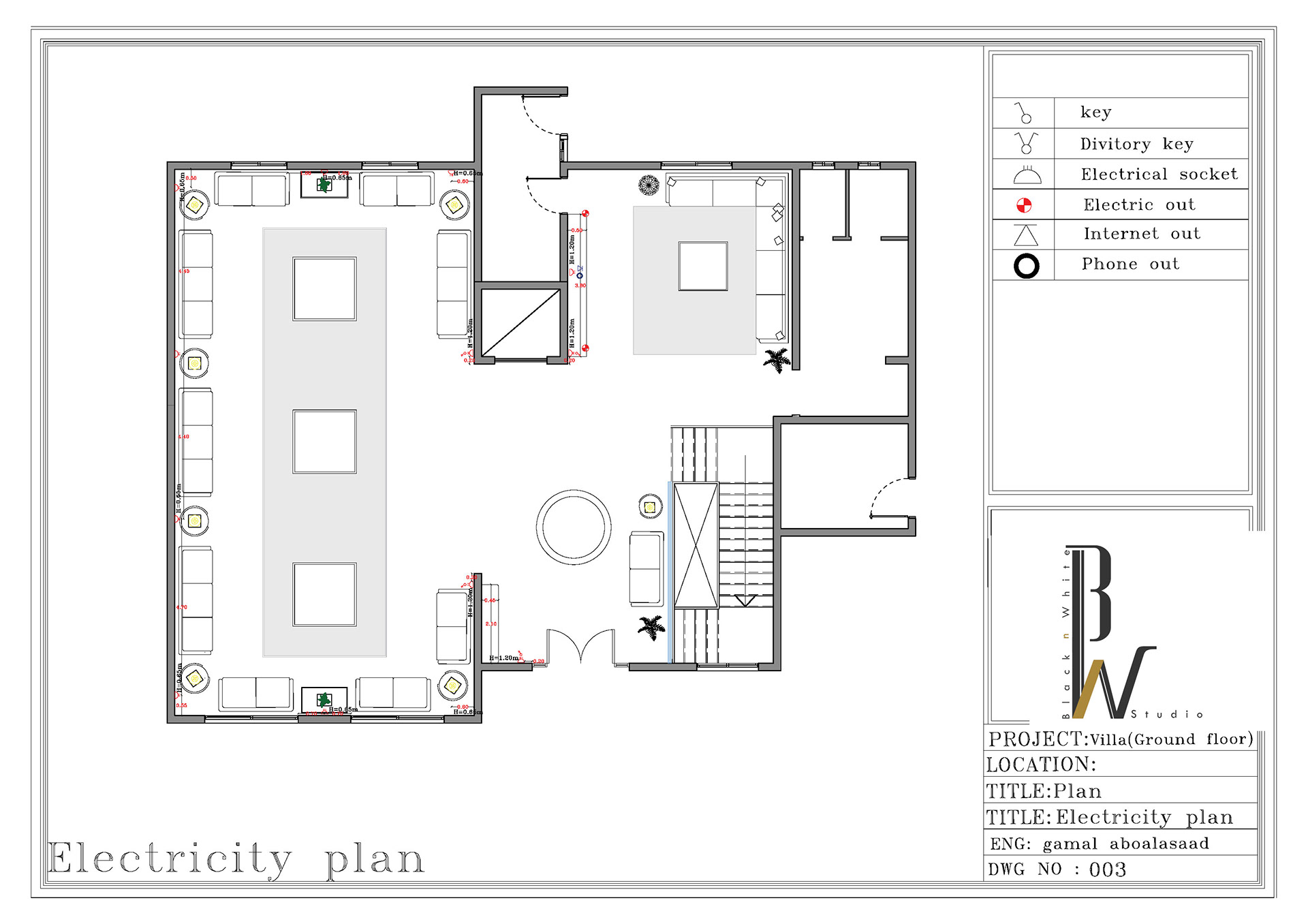 别墅室内设计  首层丨Black N White studio-12