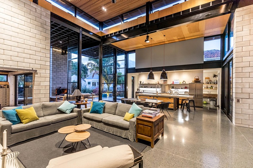 Double Height Living Spaces Add Drama to This Industrial-Style House-11
