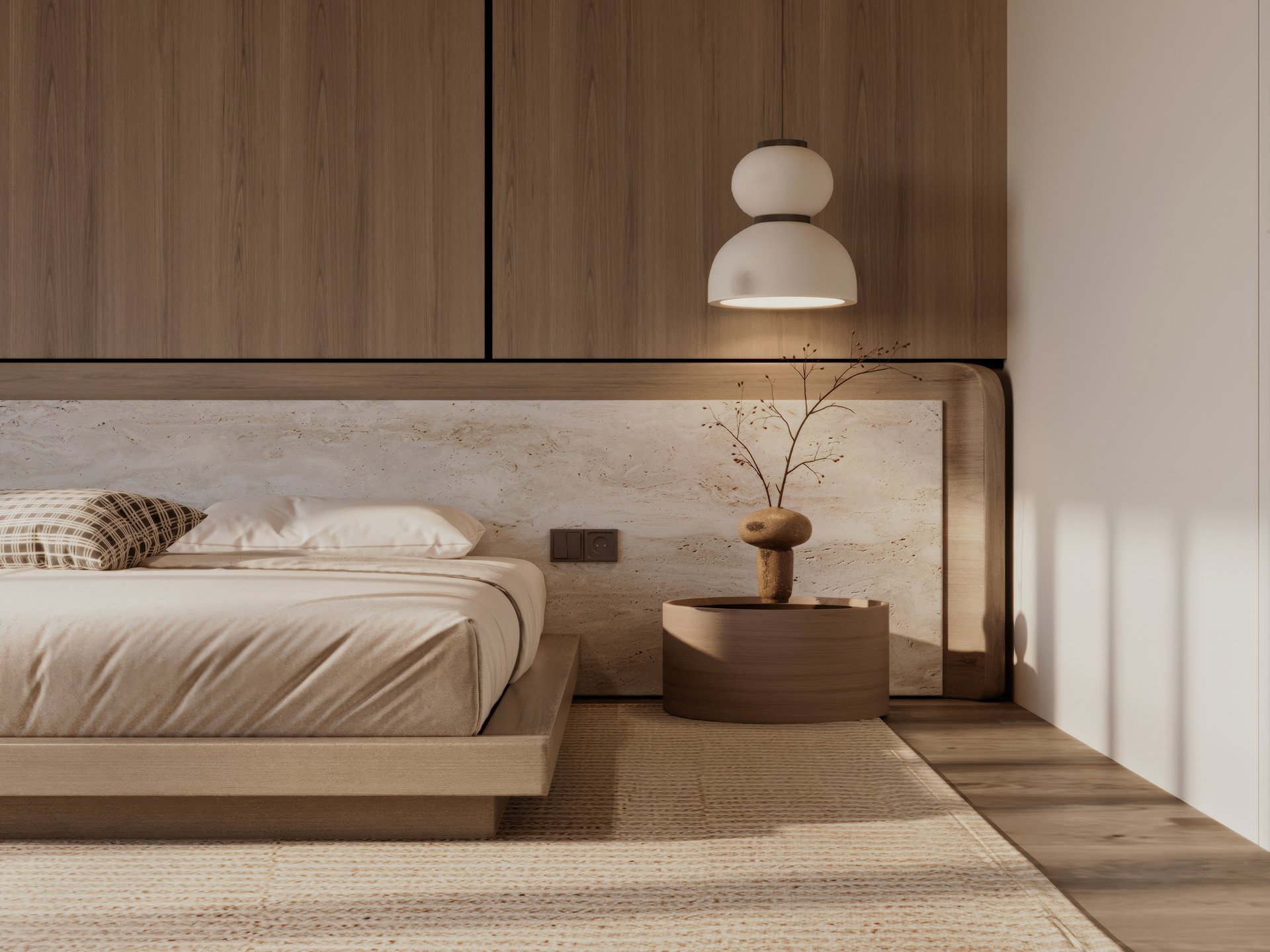 日式斯堪的纳维亚风格卧室-3