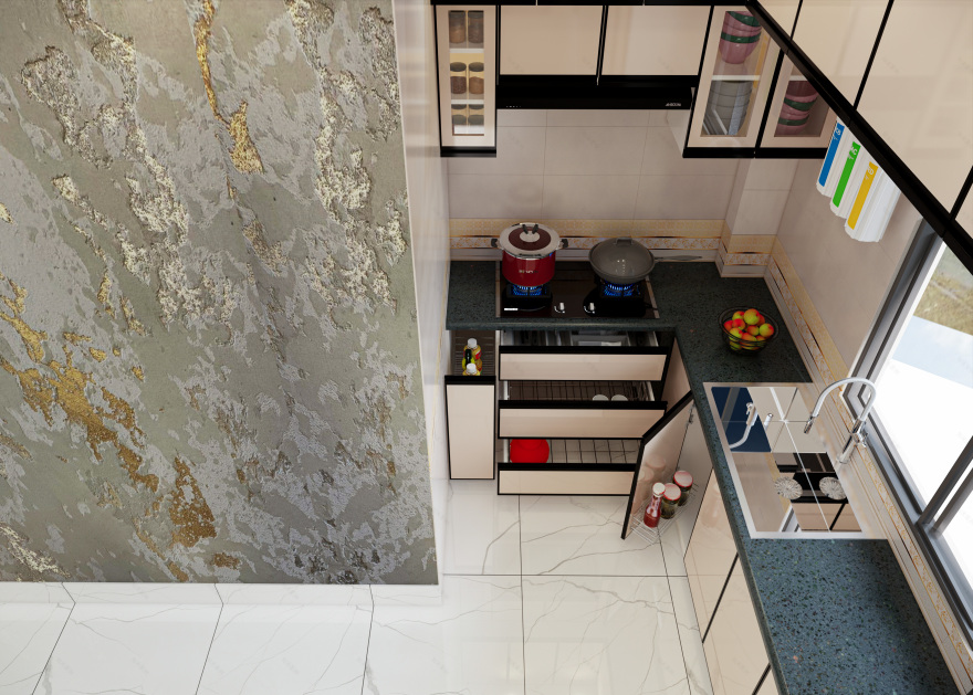 Living,Daining & kitchen室内设计项目丨Jr.Architect MD.Faruk-25