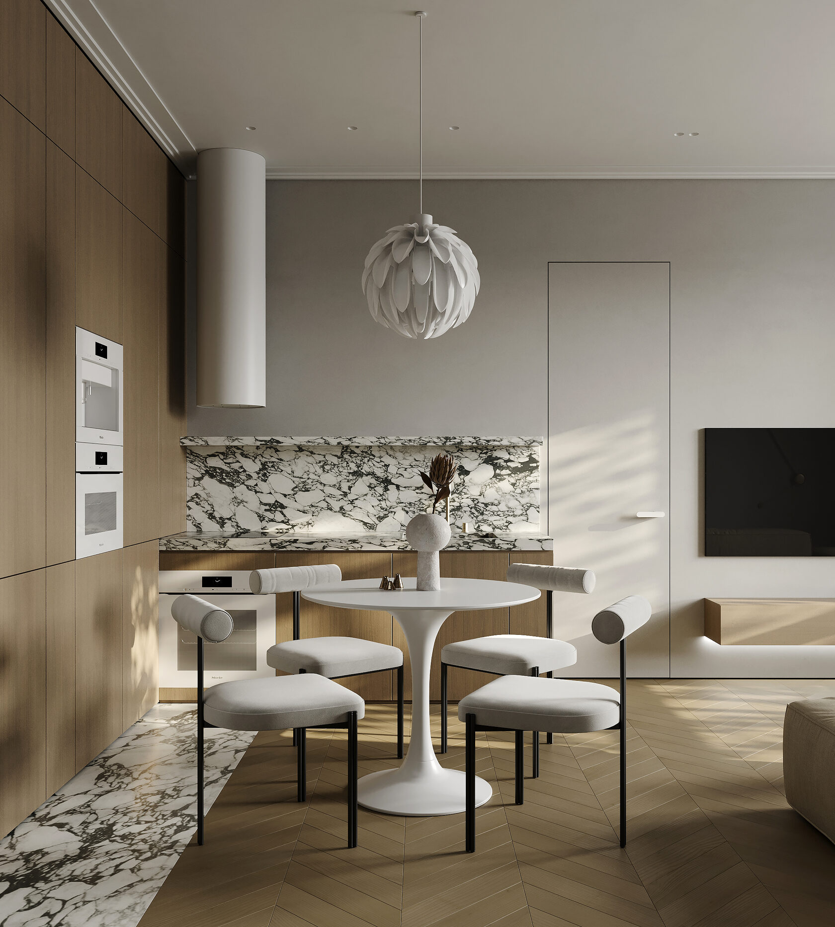 莫斯科56㎡小空间公寓设计 经典与极简的相互融合-3