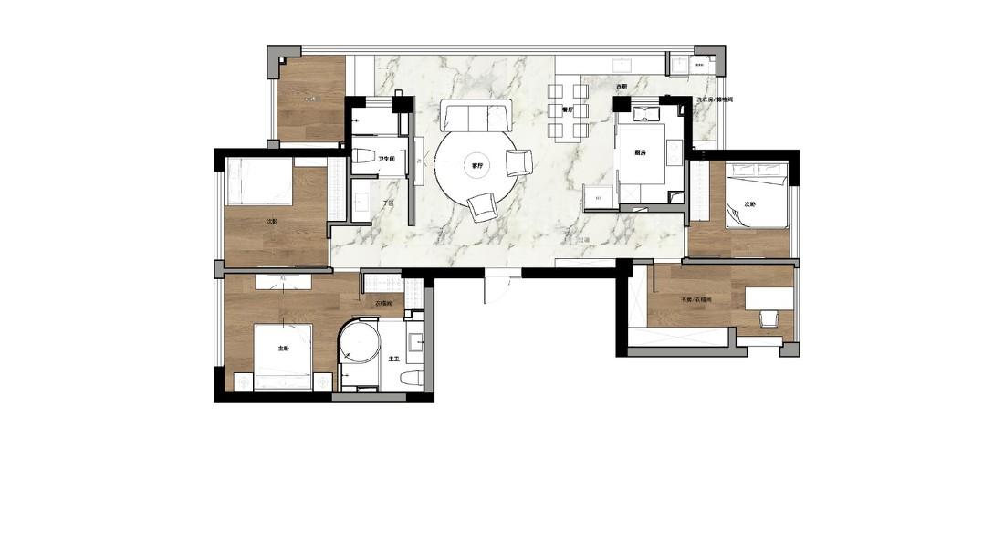 上海谷辰设计丨平层丨【阳光盒子】清爽美式里的优雅慢生活-0