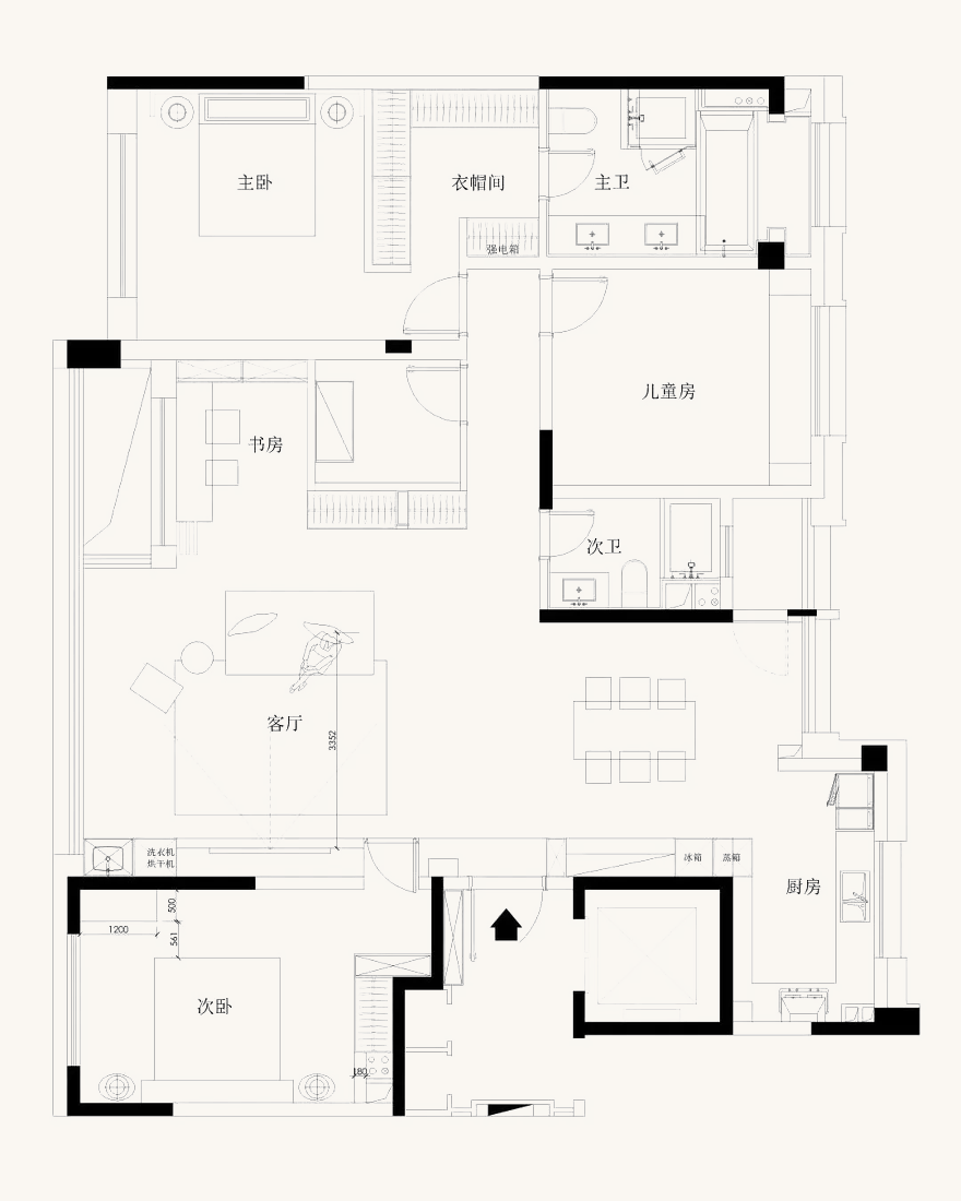 187㎡ 碧云尊邸大平层,自然柔和之美 · 示觉设计-34
