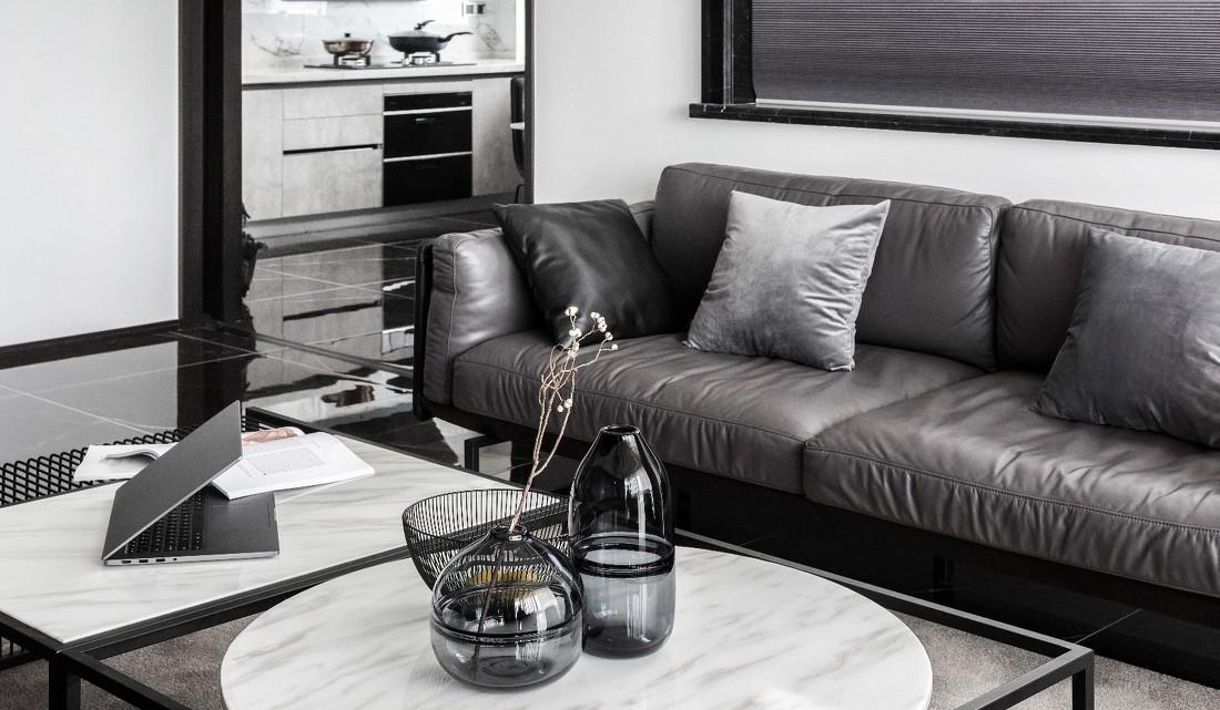 极简黑白调,开放式餐厨空间-21