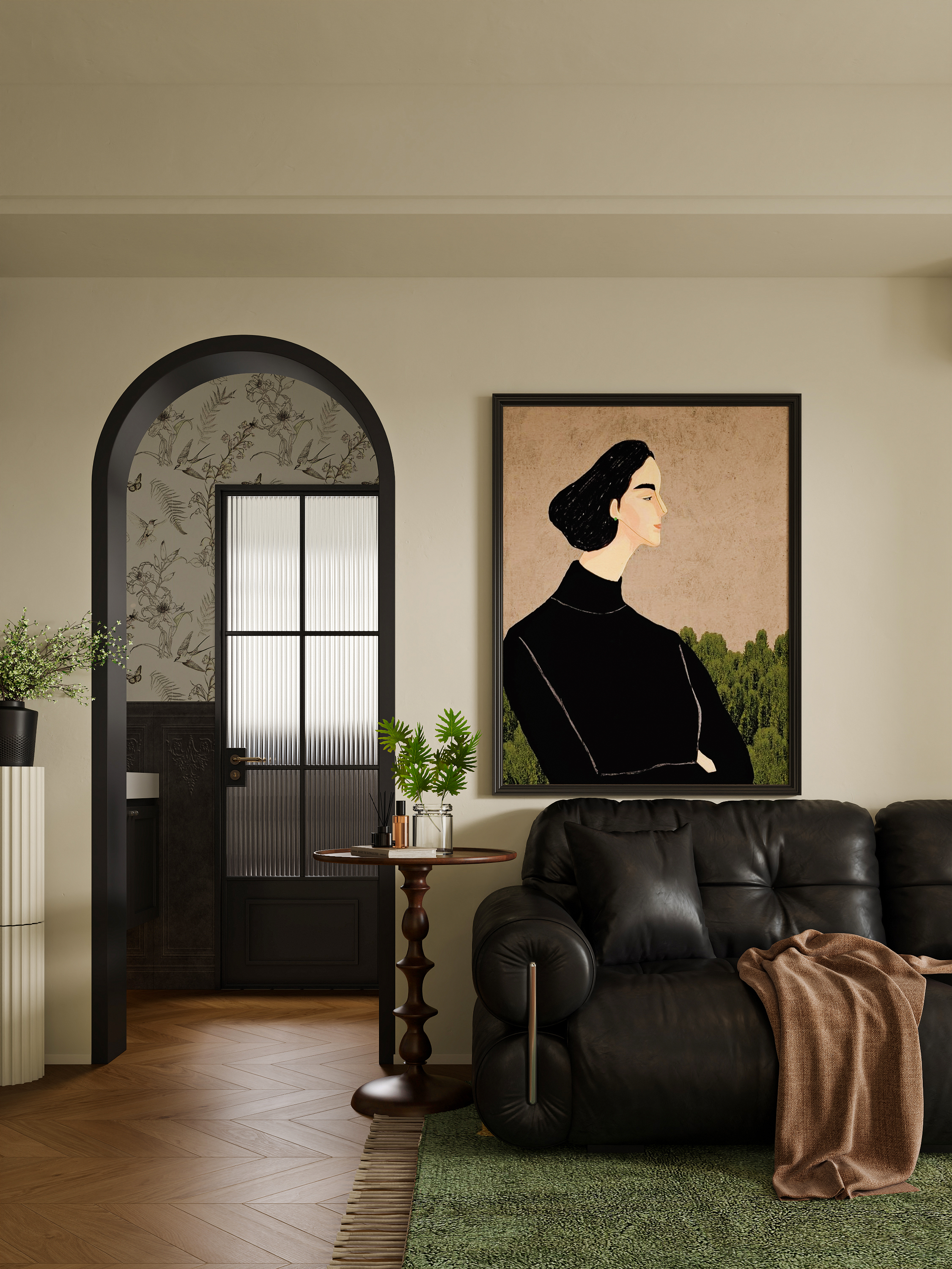 轻法式客厅渲染-1