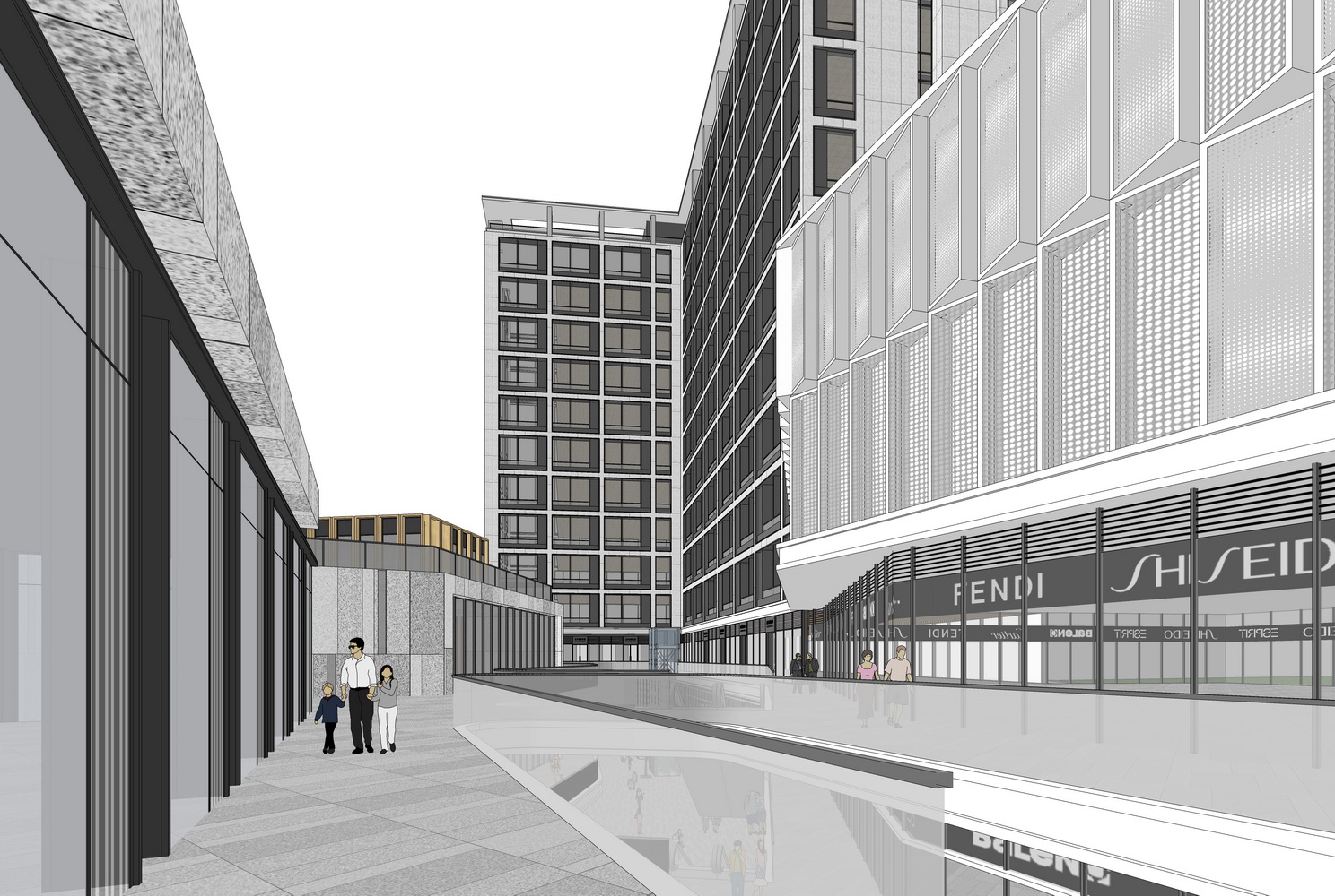 现代商业综合体酒店公寓SU模型-6