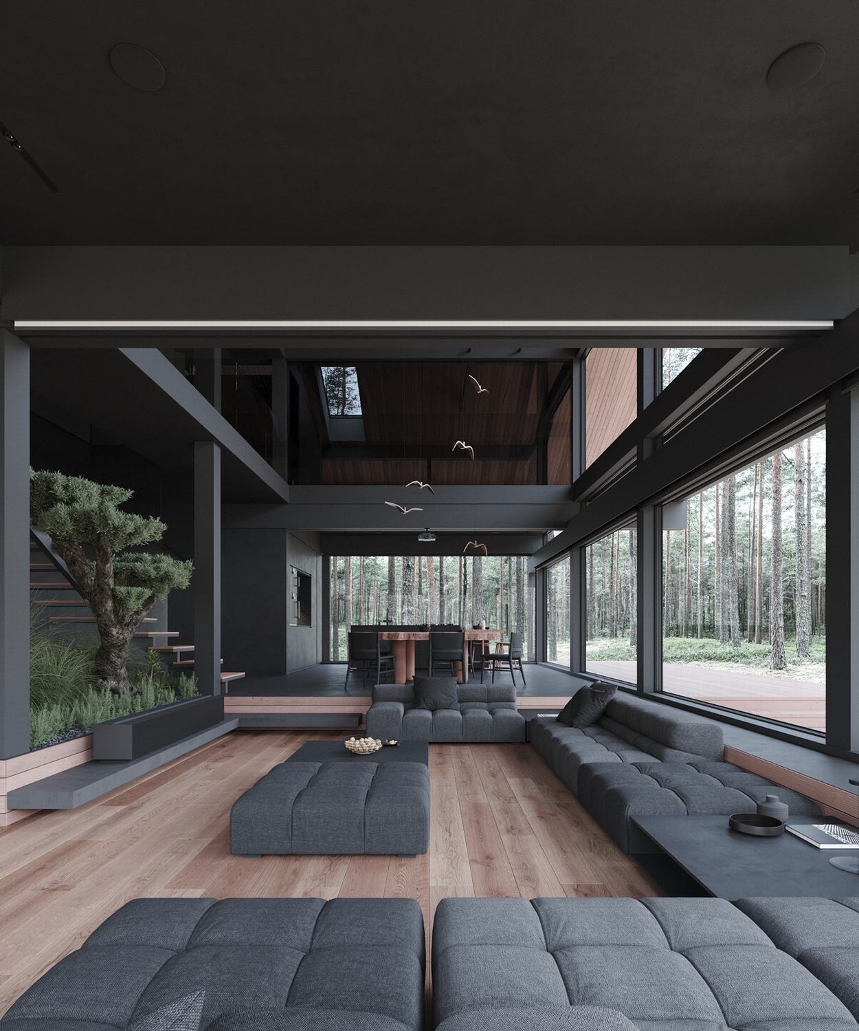 莫斯科森林中的自然共生别墅丨Stephen Tsymbaliuk-13