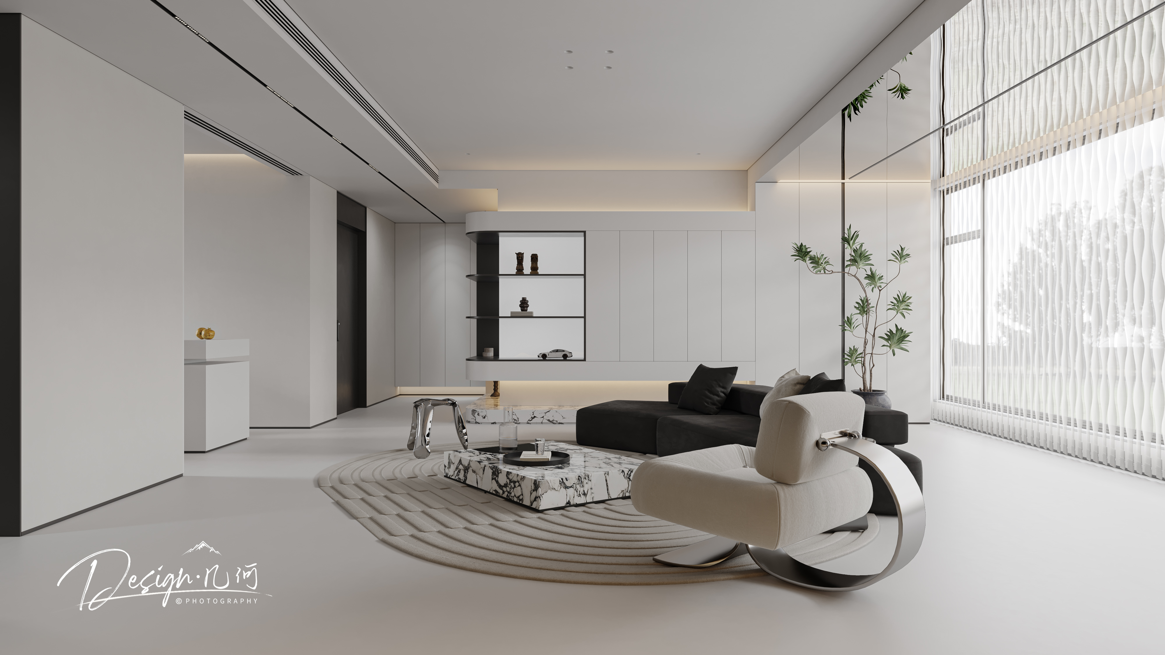 几何空间视觉表现 | 江山赋现代客餐厅-0