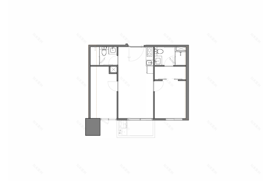 突破限制!塌塌米取代地砖,营造45平度假感住宅丨行舍空间事务所-2