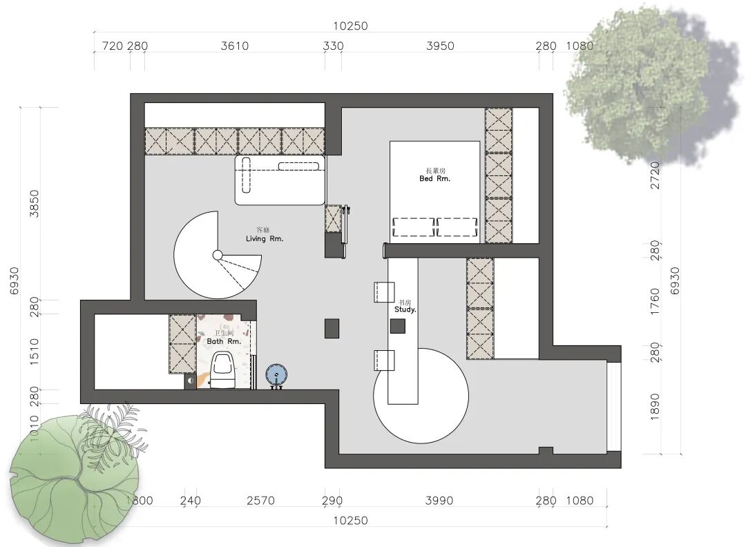 假设概念|《旋境》132㎡中古包斯豪复式，用色彩碰撞高级的艺术-53