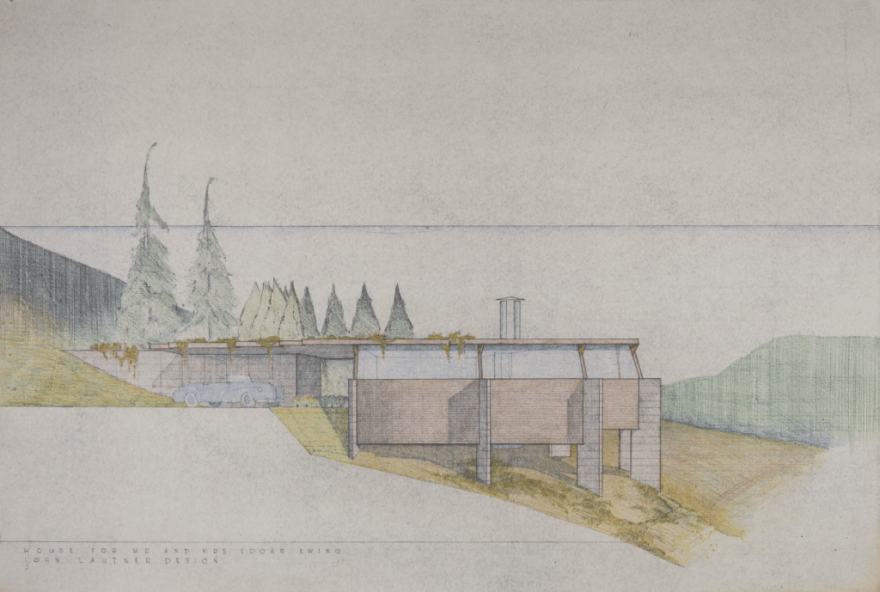 Edgar Ewing住宅及工作室方案丨美国洛杉矶丨John Lautner-11