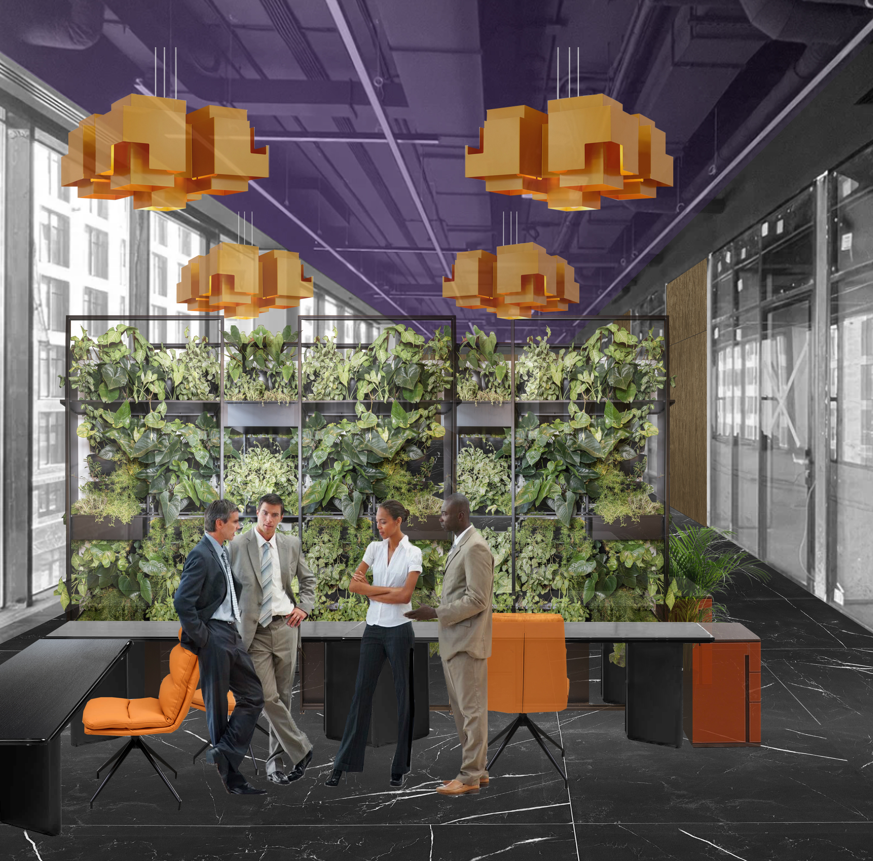 Коллажи яркого офисного пространства-8