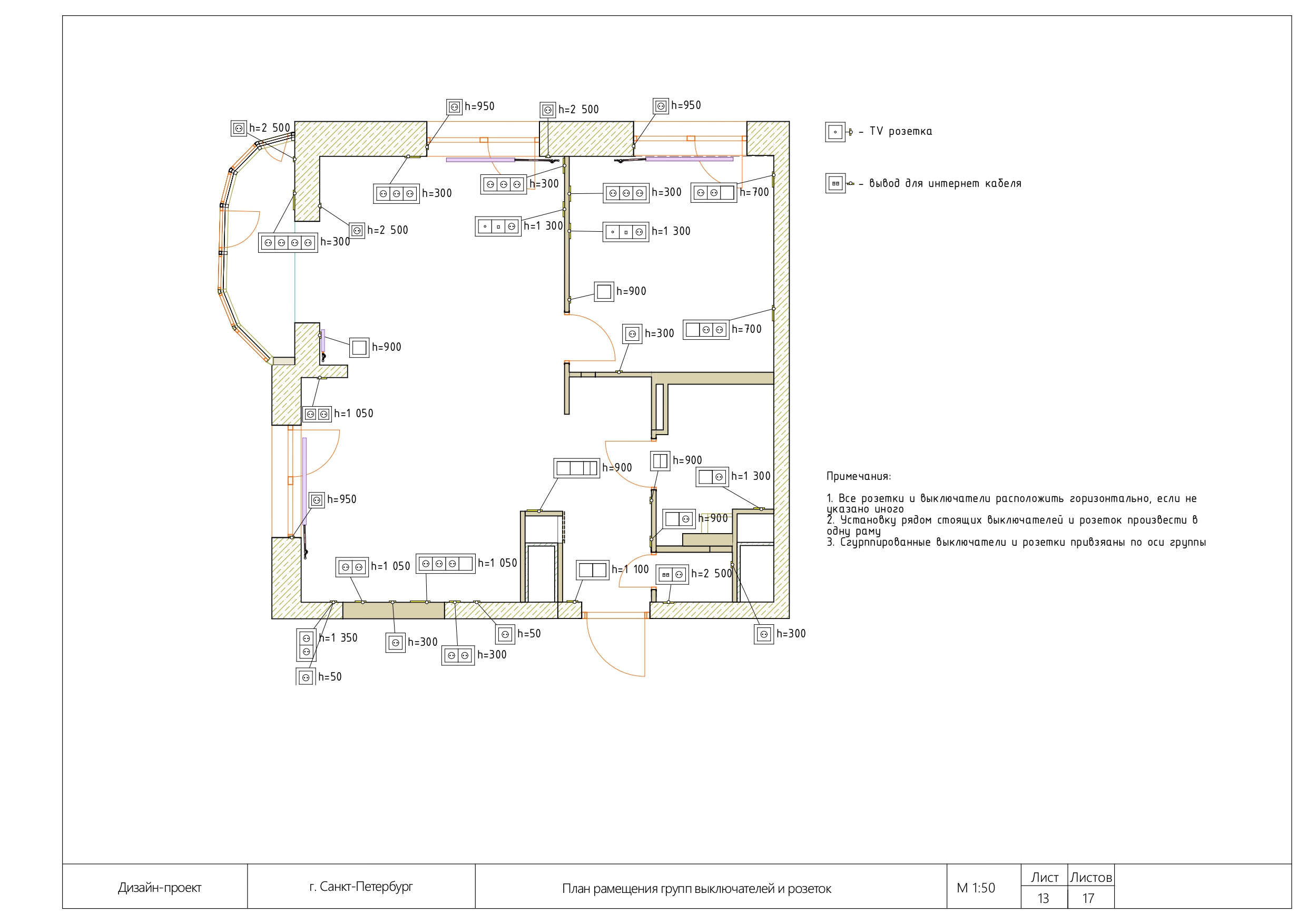 Detailed design documentation, 53m2, SPb-12