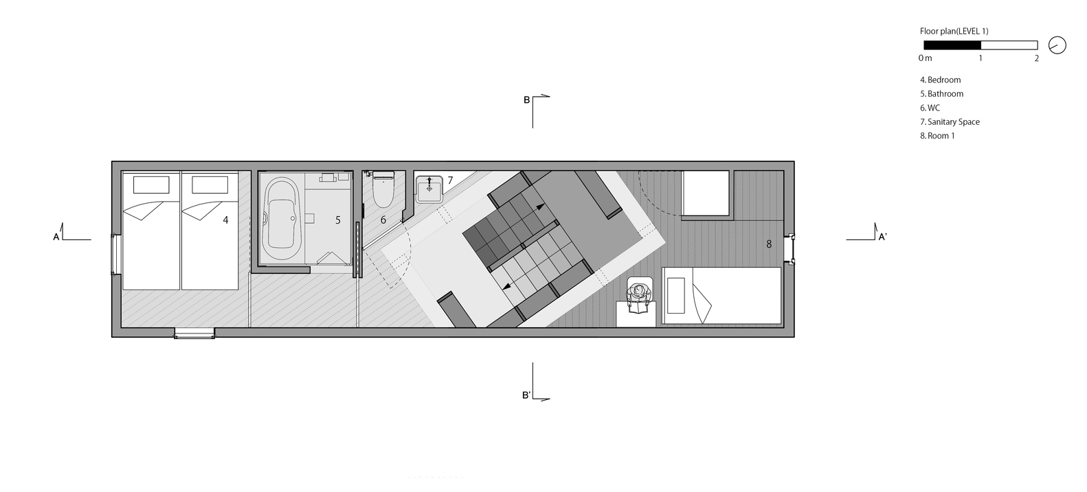 大阪密集住宅区的三层展示空间楼梯屋-12