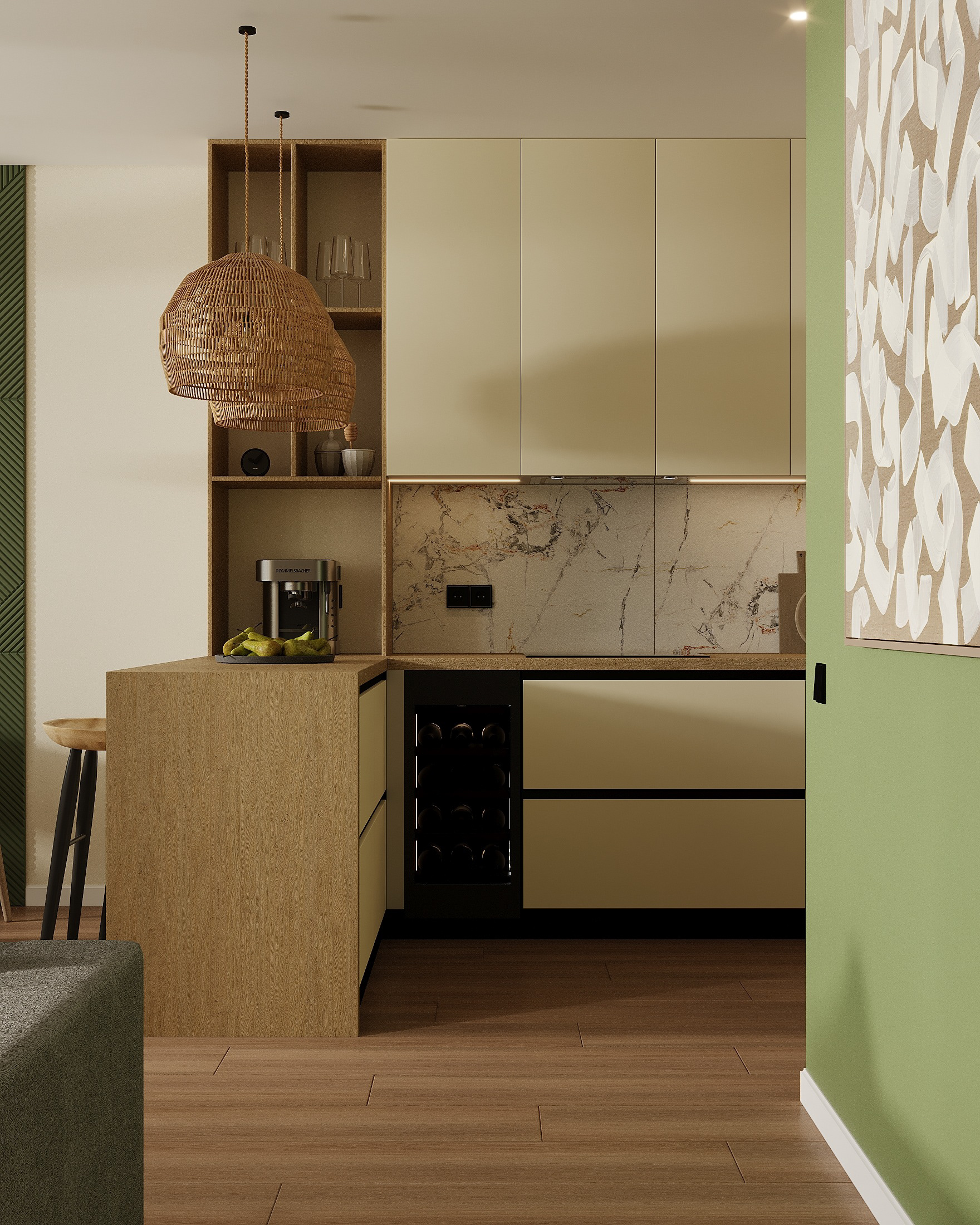 Kitchen-living room I Warm Contemporary-17