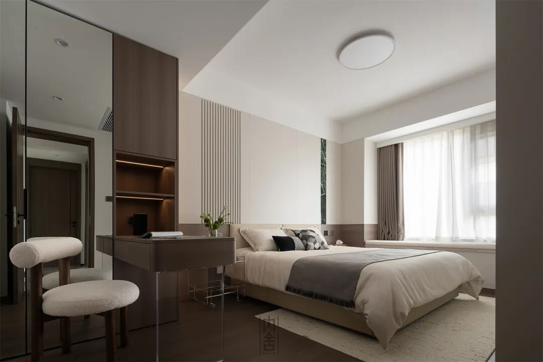 内舍软装丨128㎡现代简约风，纯粹色调营造简洁利落的温柔空间！-29