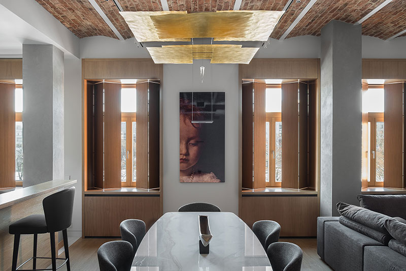 莫斯科工业风公寓，14 窗全景采光，独特拱形天花-9