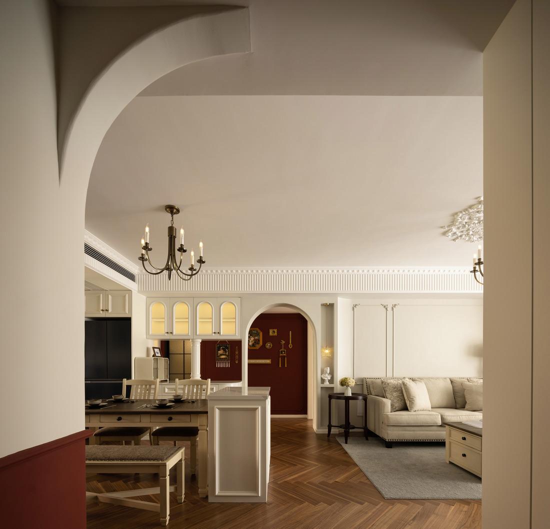 复古美式田园四室两厅设计-5