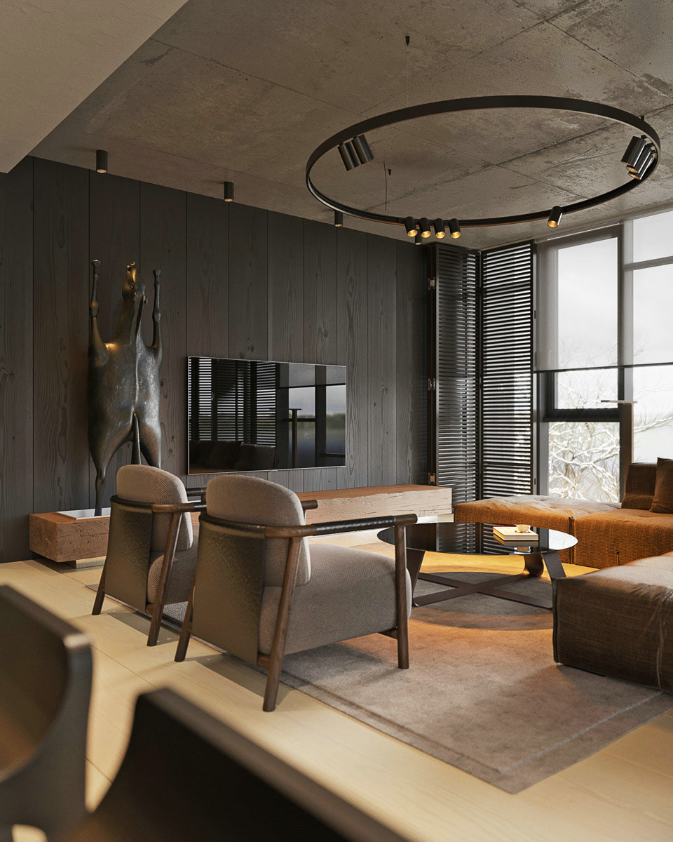 乌克兰Kyiv铜色公寓设计-1