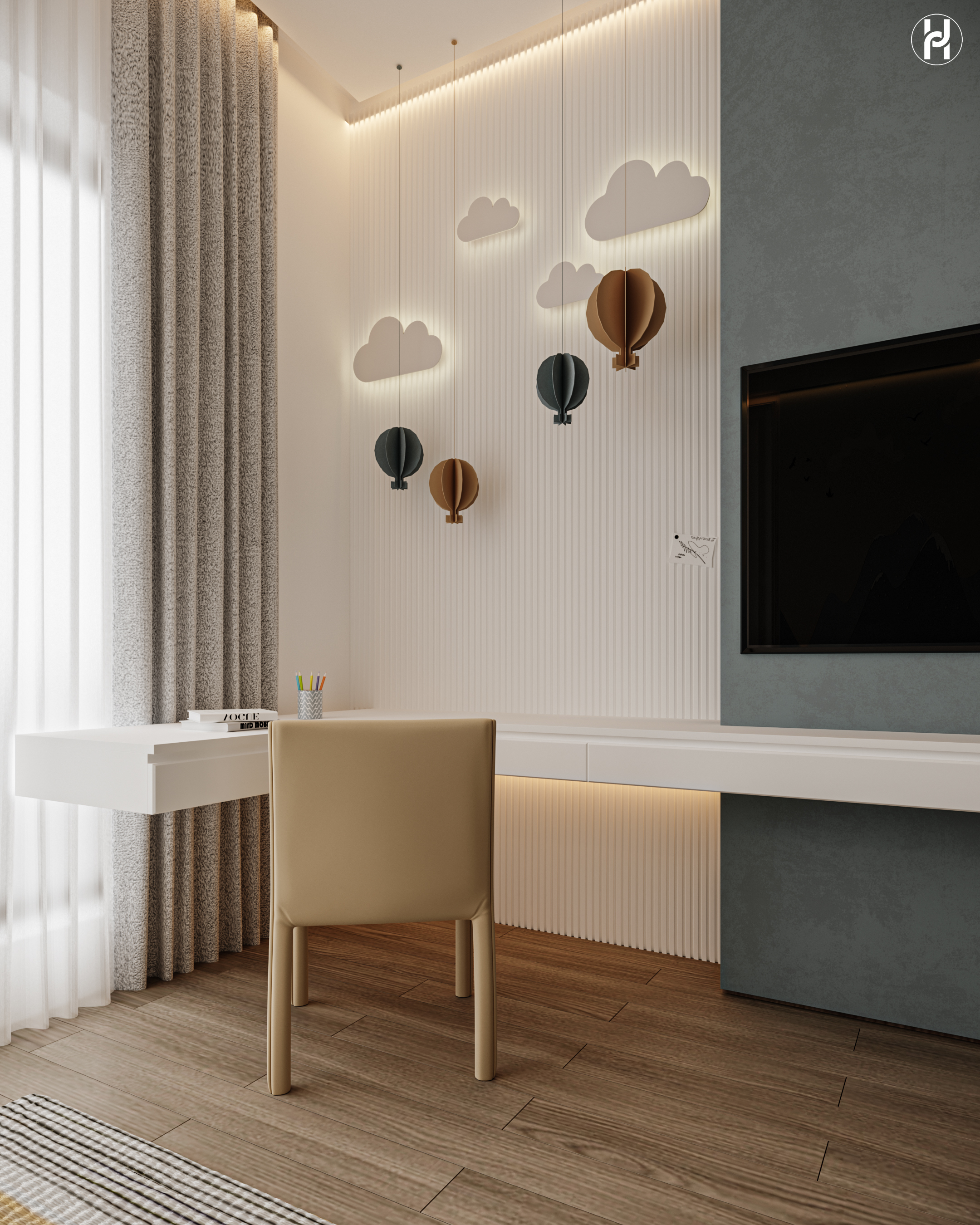 淡蓝色卧室丨埃及丨Noha Ayad-8