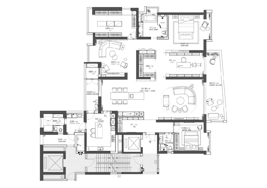 建筑盒子&华侨城 350m²单身公寓丨中国武汉丨境和设计-9