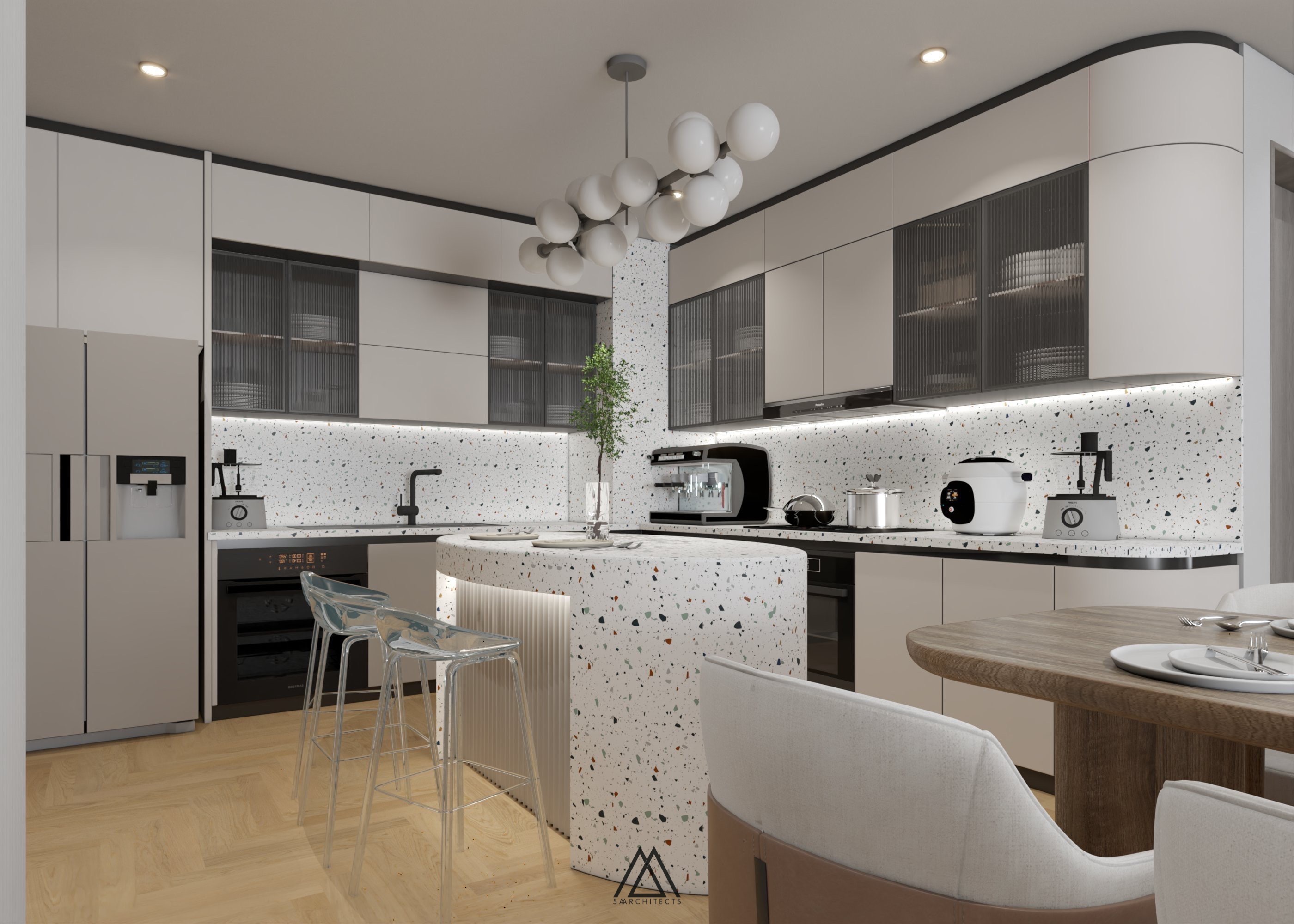 时光之城·客厅与厨房丨越南河内-12