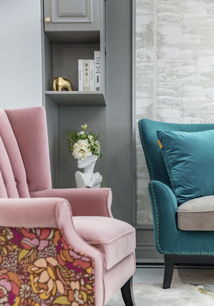 云端点墨设计丨公寓丨鎏砂 - 美式混搭风格餐厅与卧室设计-5