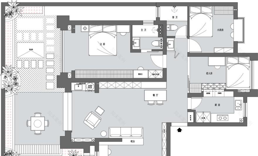 日式原木风超强收纳 140m²婚房设计-4