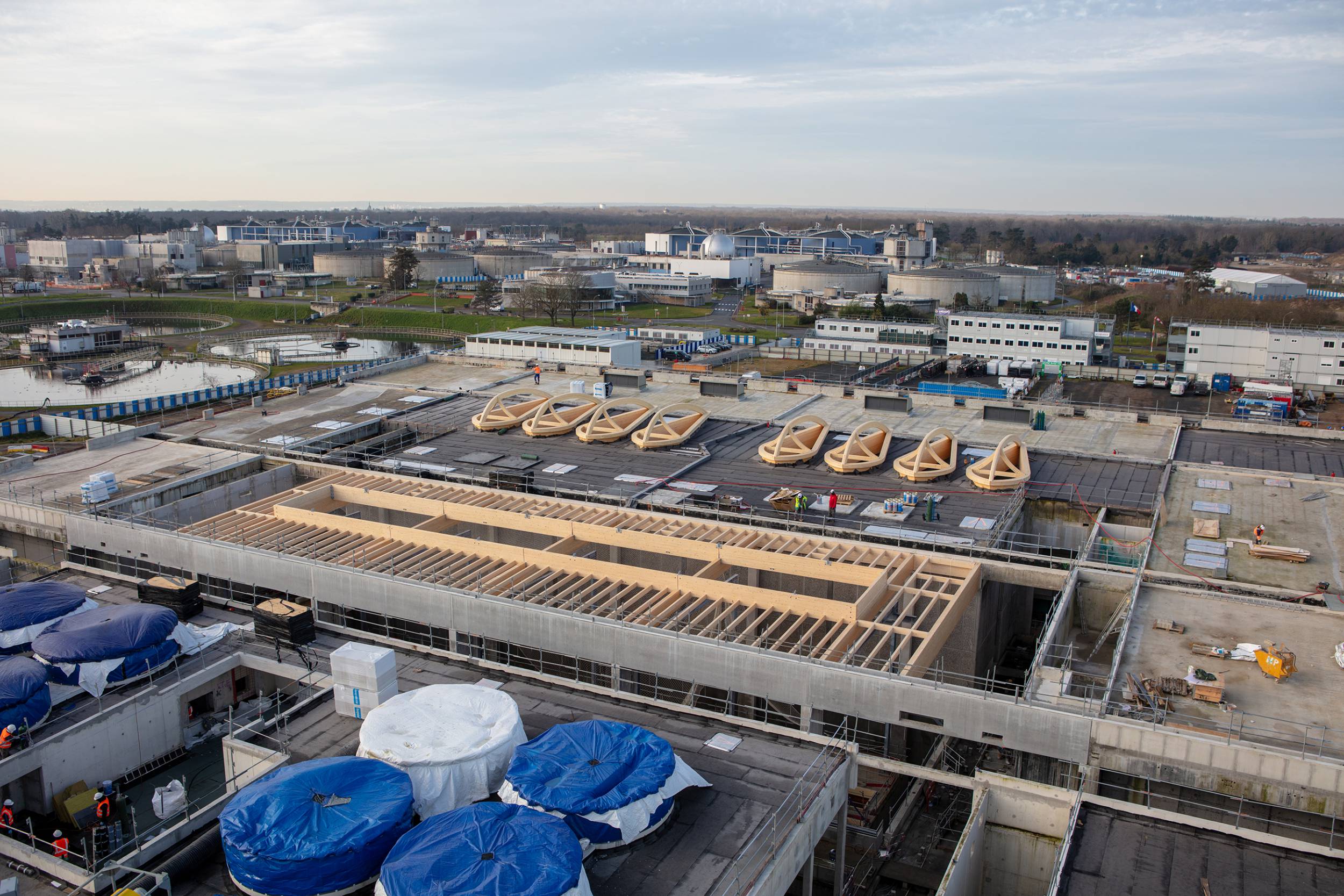 SIAAP塞纳河下游澄清絮凝单元新木结构项目丨Ateliers 2,3,4,,WSP,Span-15