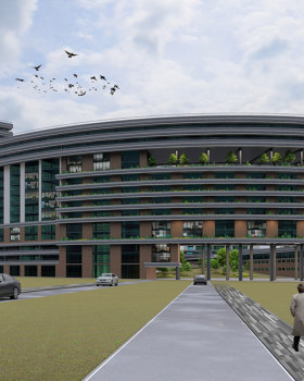 多功能住宅楼,设计与建筑高等学校丨Guseva